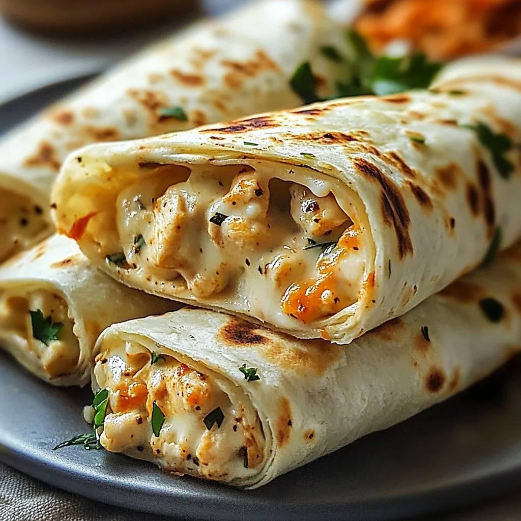 Cheesy Chicken Garlic Wraps