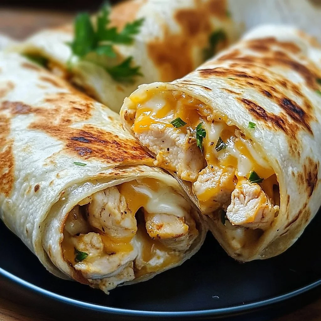 Cheesy Garlic Chicken Wraps