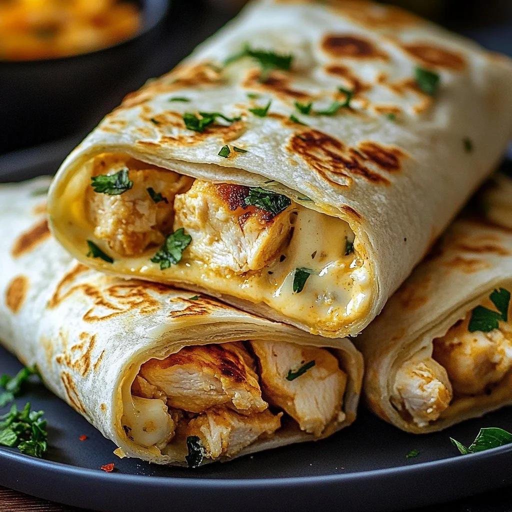 Cheesy Garlic Chicken Wraps 1 Cheesy Garlic Chicken Wraps