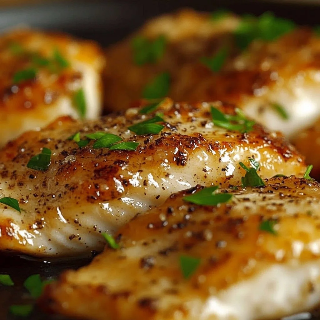 Juicy grilled chicken breast with herbs and spices on a plate
