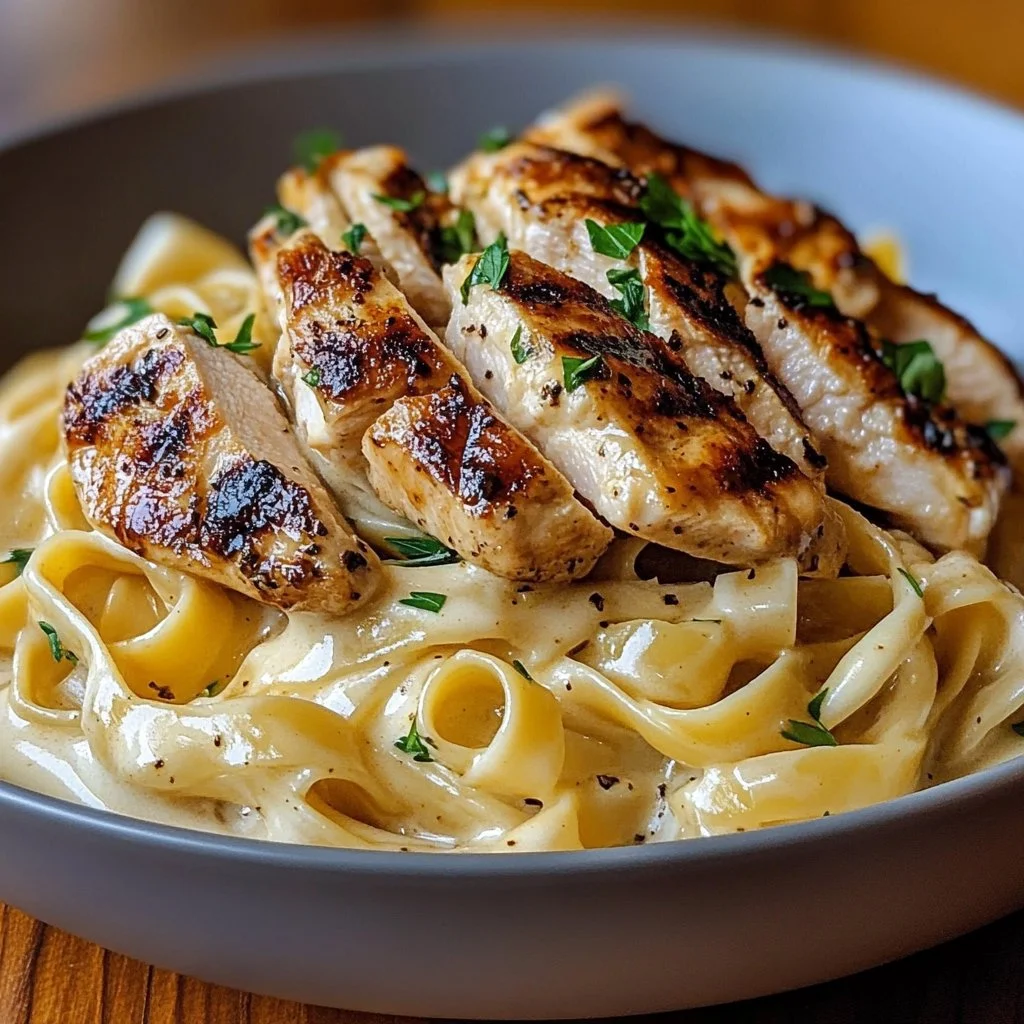 Delicious Chicken Buttered Noodles served in a bowl with herbs