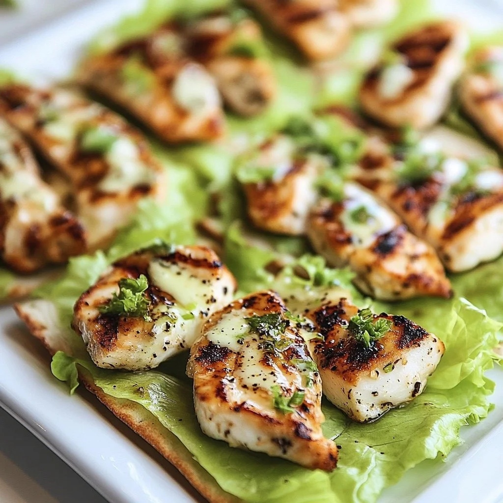 Chicken Caesar Flatbread with chicken, lettuce, and Caesar dressing