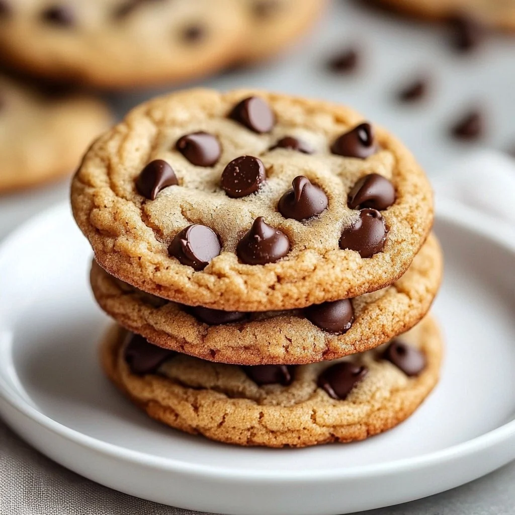 Freshly baked chocolate chip cookies on a cooling rack
