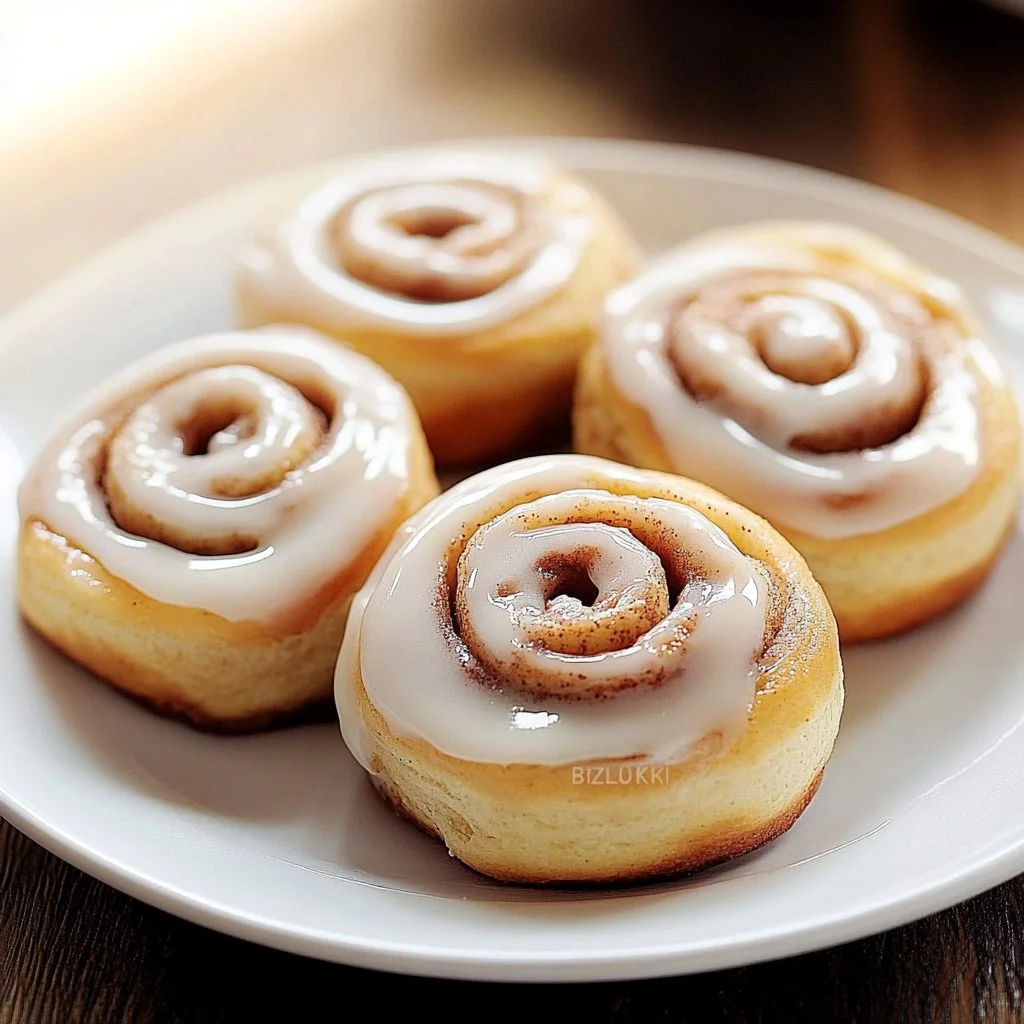 Delicious cinnamon roll cookies freshly baked and decorated with icing.