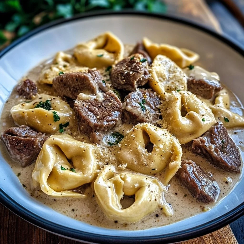 Cracked Garlic Steak Tortellini in Creamhouse Sauce Bliss
