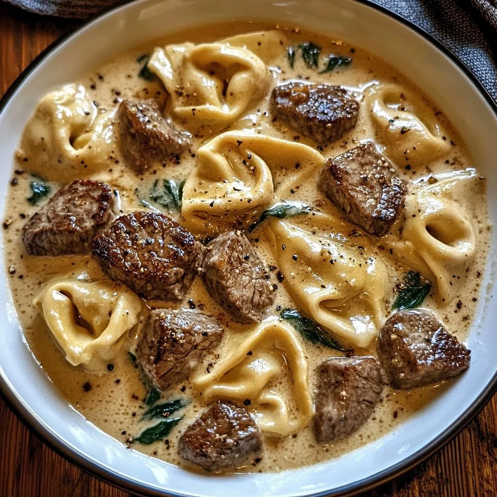 Cracked Garlic Steak Tortellini 1 Cracked Garlic Steak Tortellini in Creamhouse Sauce Bliss