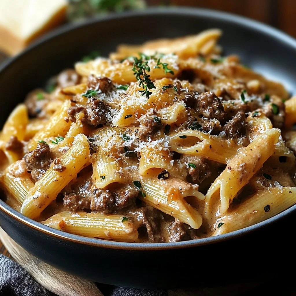 Creamy Beef Pasta 1 Creamy Beef Pasta