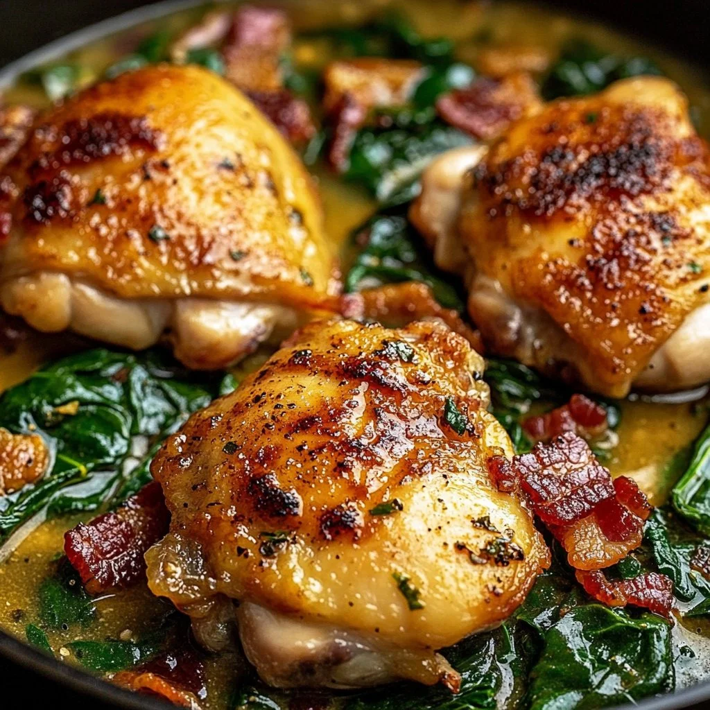 Creamy Tuscan Chicken dish with chicken, spinach, and sun-dried tomatoes in sauce