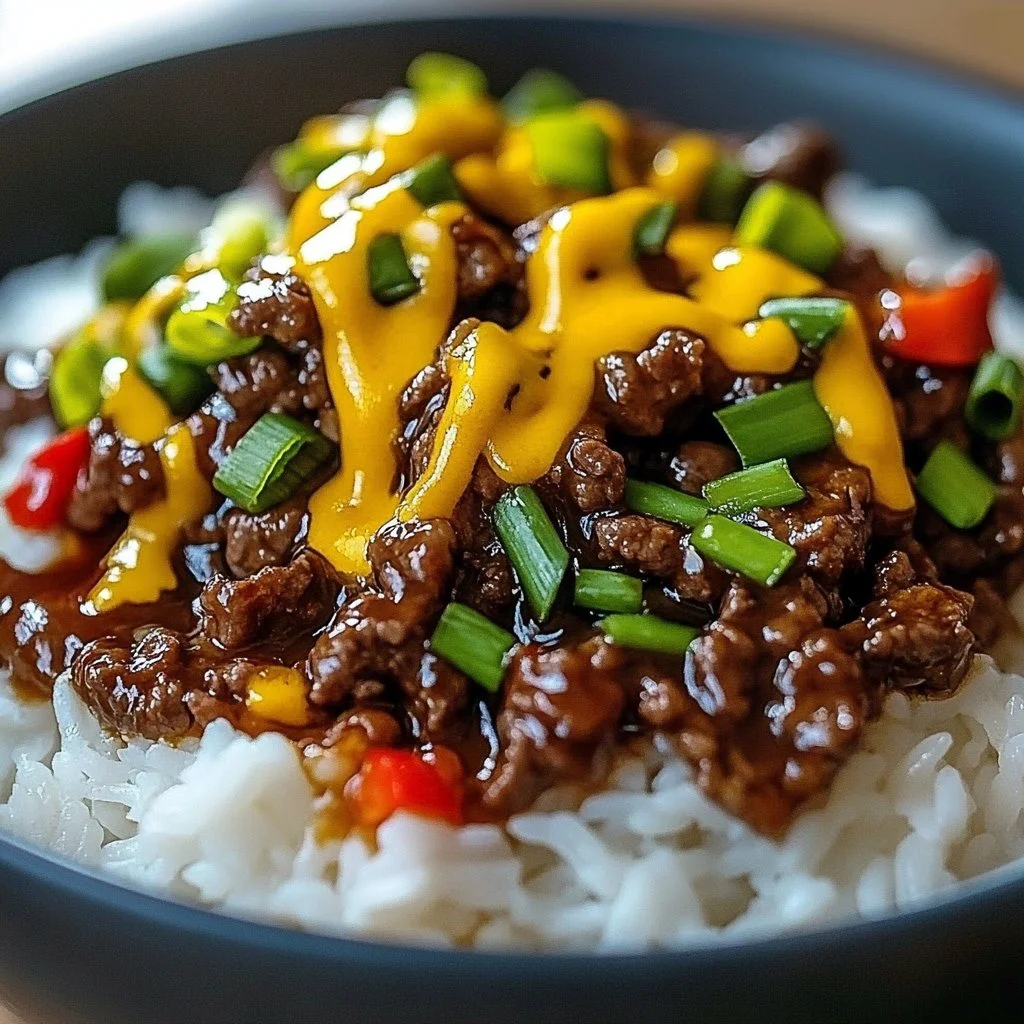 Delicious bowl of crispy chilli beef rice featuring tender beef in a spicy sauce.