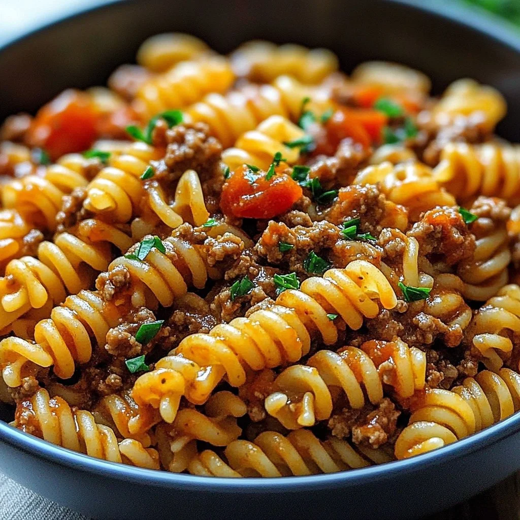 Crockpot Taco Pasta served in a bowl with cheese and toppings