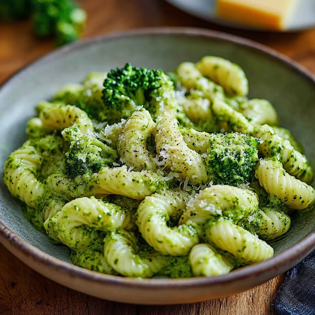 Healthy broccoli pasta dish with fresh ingredients for a quick meal.