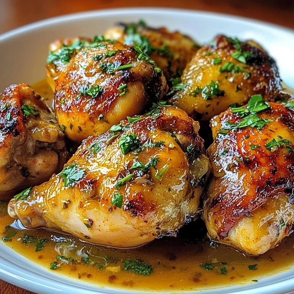 Delicious plate of Easy Marry Me Chicken with creamy sauce and herbs.