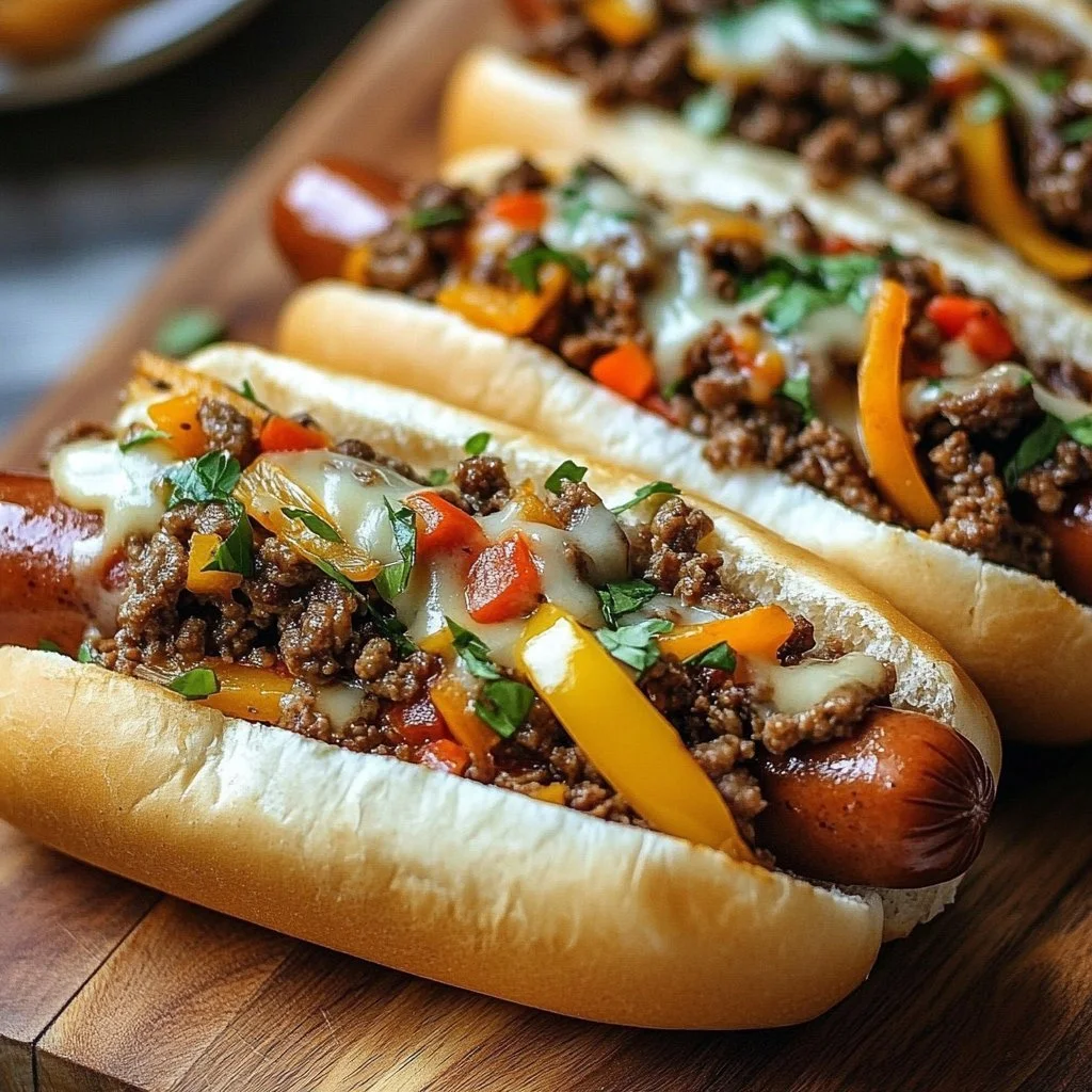 Delicious Ground Beef Philly Cheesesteaks with melted cheese and fresh toppings