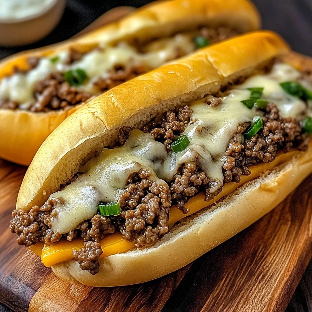 Ground Beef Philly Cheesesteaks 1 Ground Beef Philly Cheesesteaks