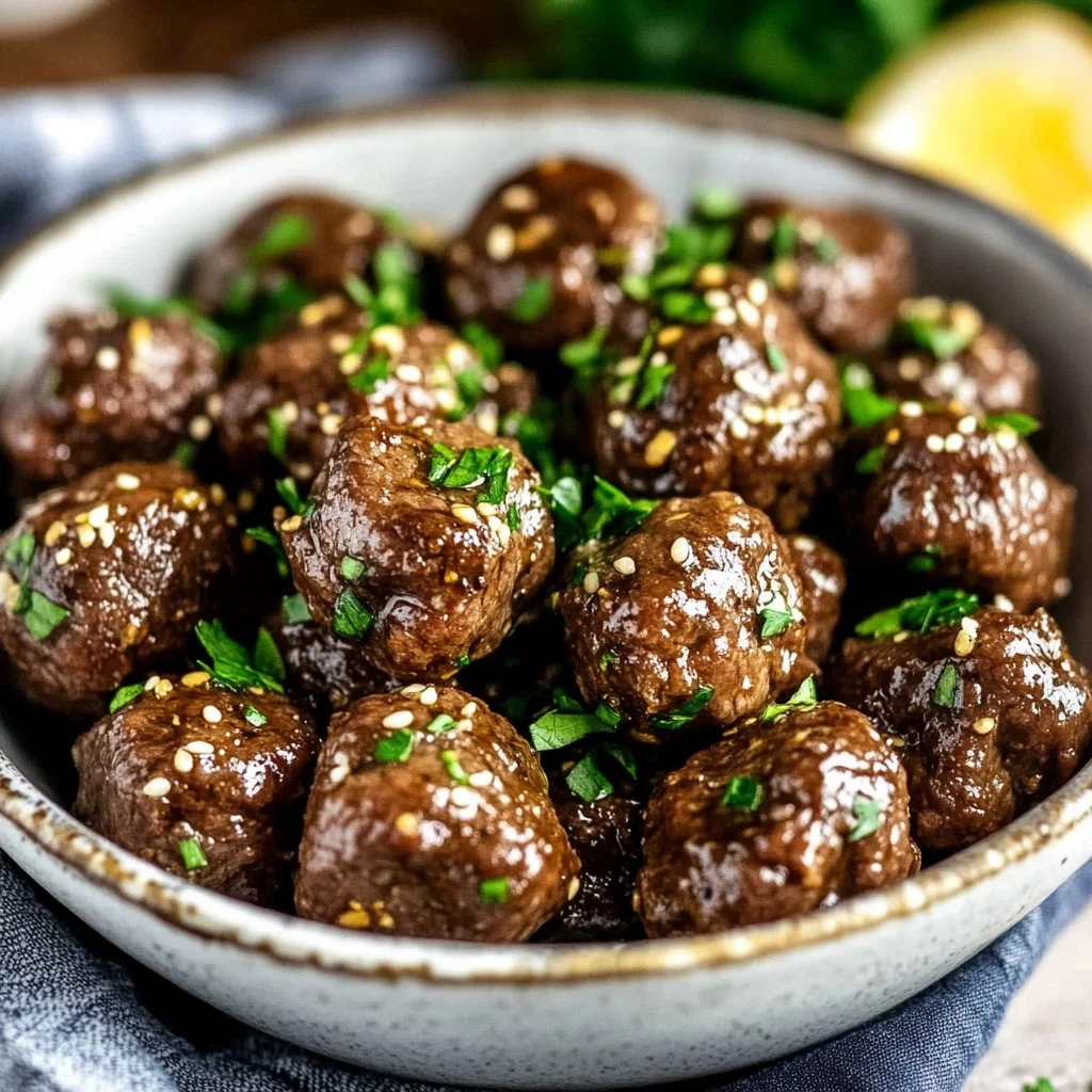 High Protein Slow Cooker Garlic Butter Beef Bites