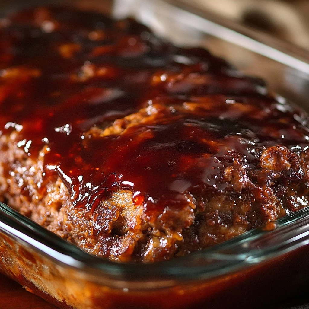 Delicious homemade meatloaf ready to serve on a plate