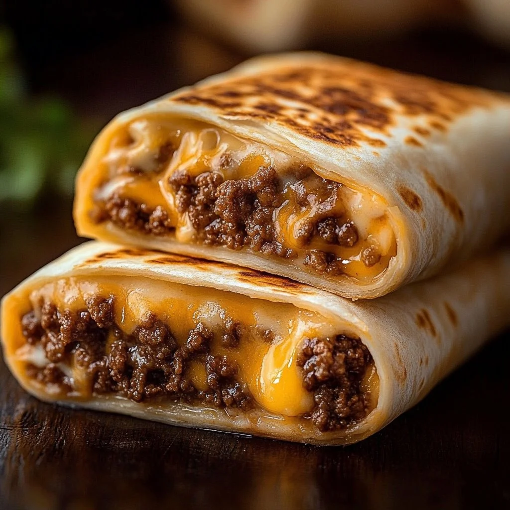 Delicious grilled cheese burrito with melted cheese and crispy edges