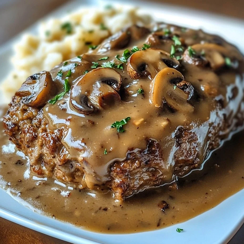 Meatloaf with Mushroom Gravy 1 Meatloaf with Mushroom Gravy