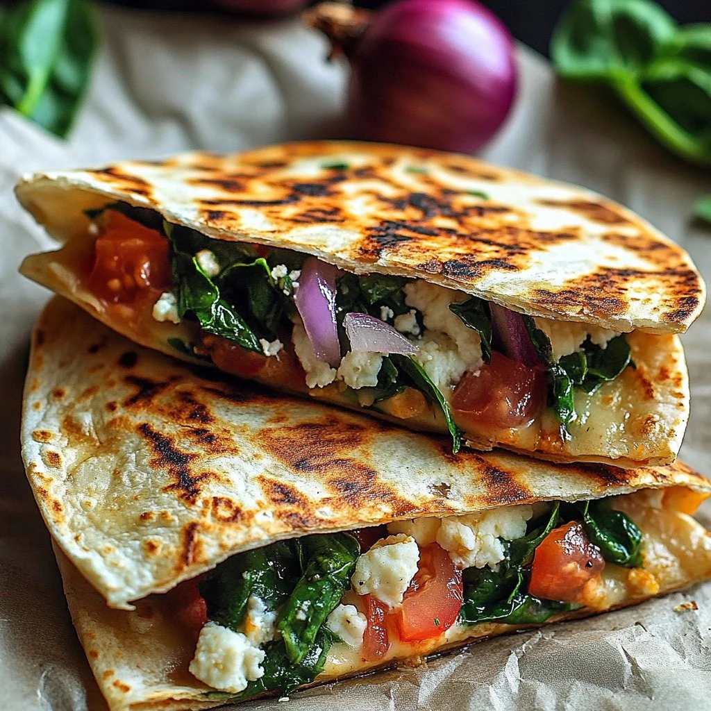 Mediterranean Quesadillas with fresh ingredients and vibrant colors