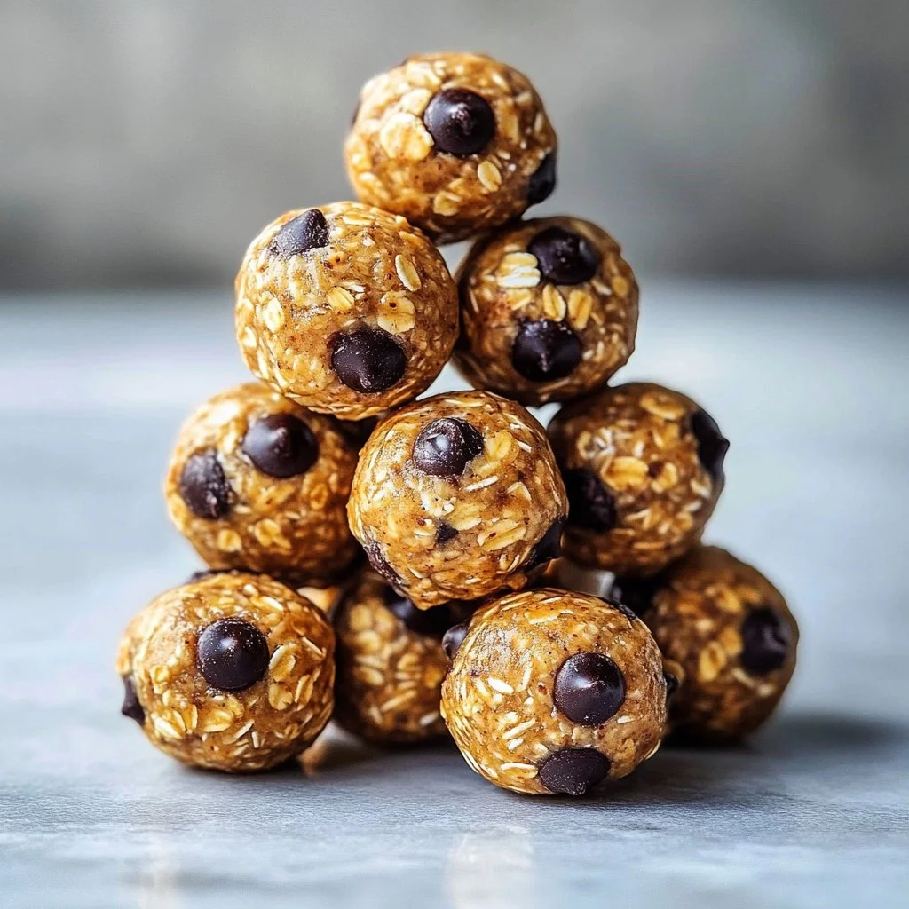 No-Bake Peanut Butter Energy Bites made with oats and honey