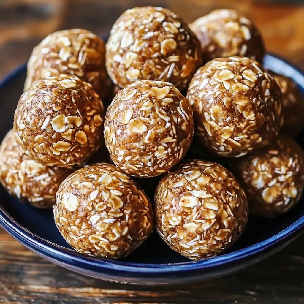 Delicious no-bake protein balls made with oats and nut butter
