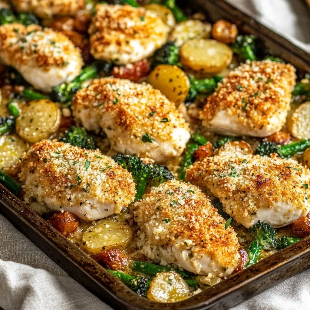 Parmesan Crusted Chicken Sheet Pan Dinner 1 Parmesan Crusted Chicken Sheet Pan Dinner