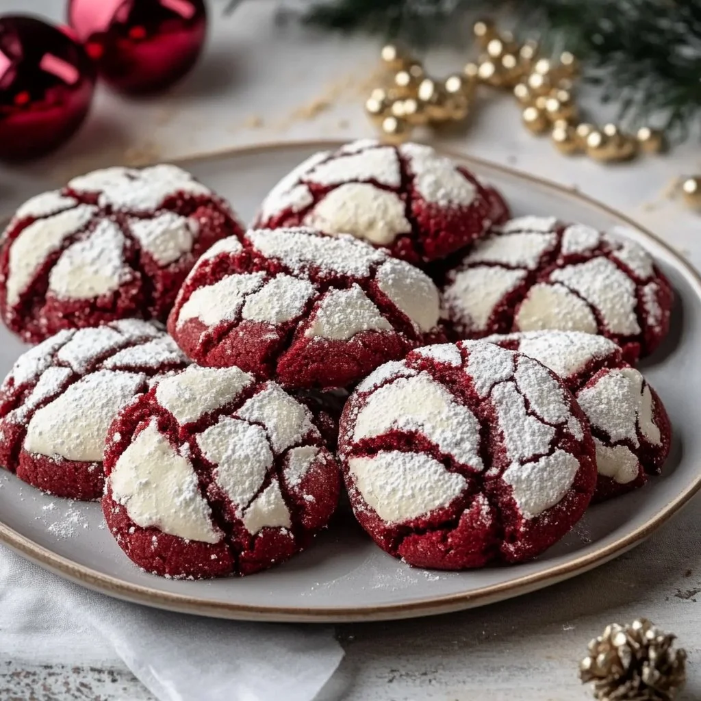 Red Velvet Crinkle Cookies 1 Red Velvet Crinkle Cookies