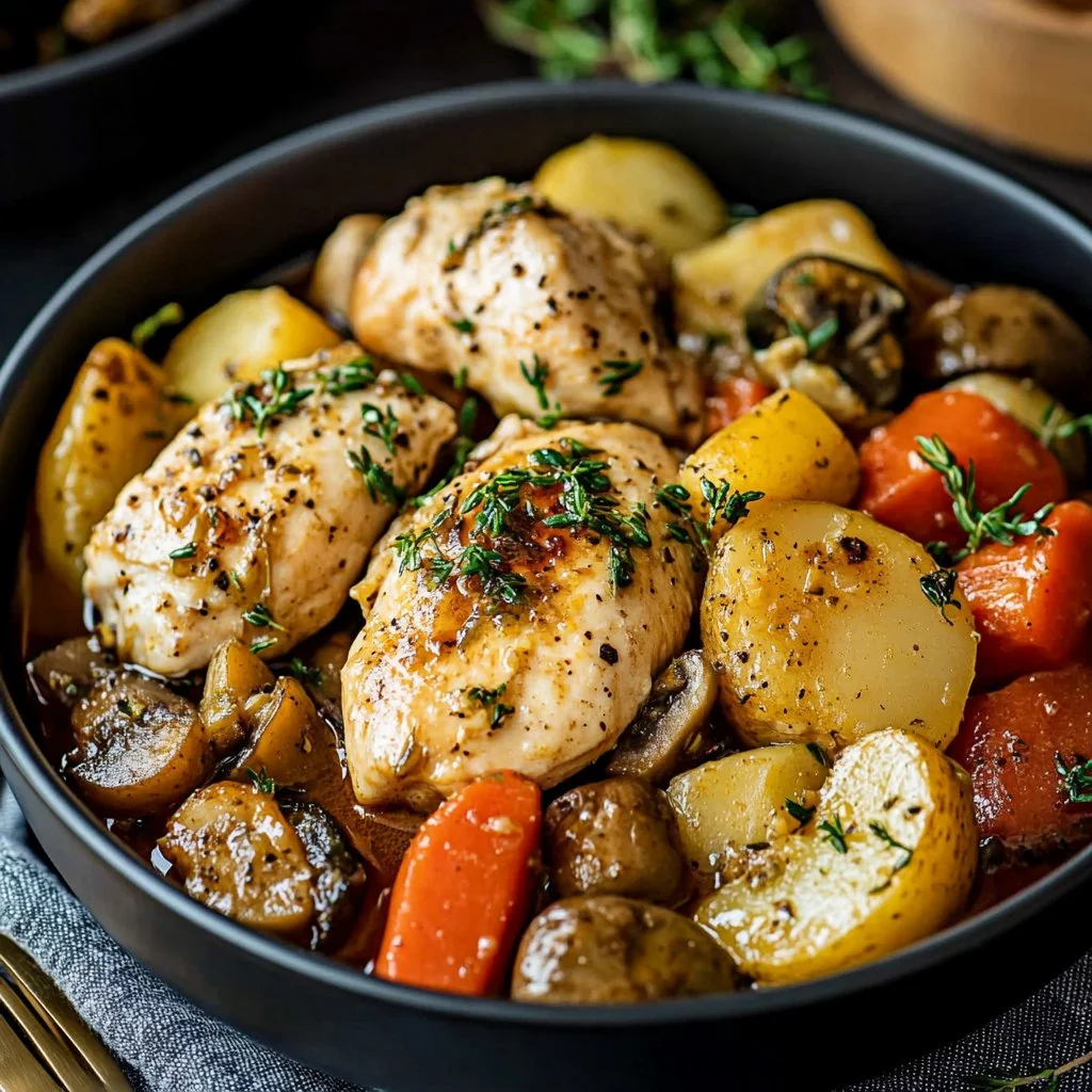 Slow Cooker Garlic Butter Chicken and Veggies 1 Slow Cooker Garlic Butter Chicken and Veggies