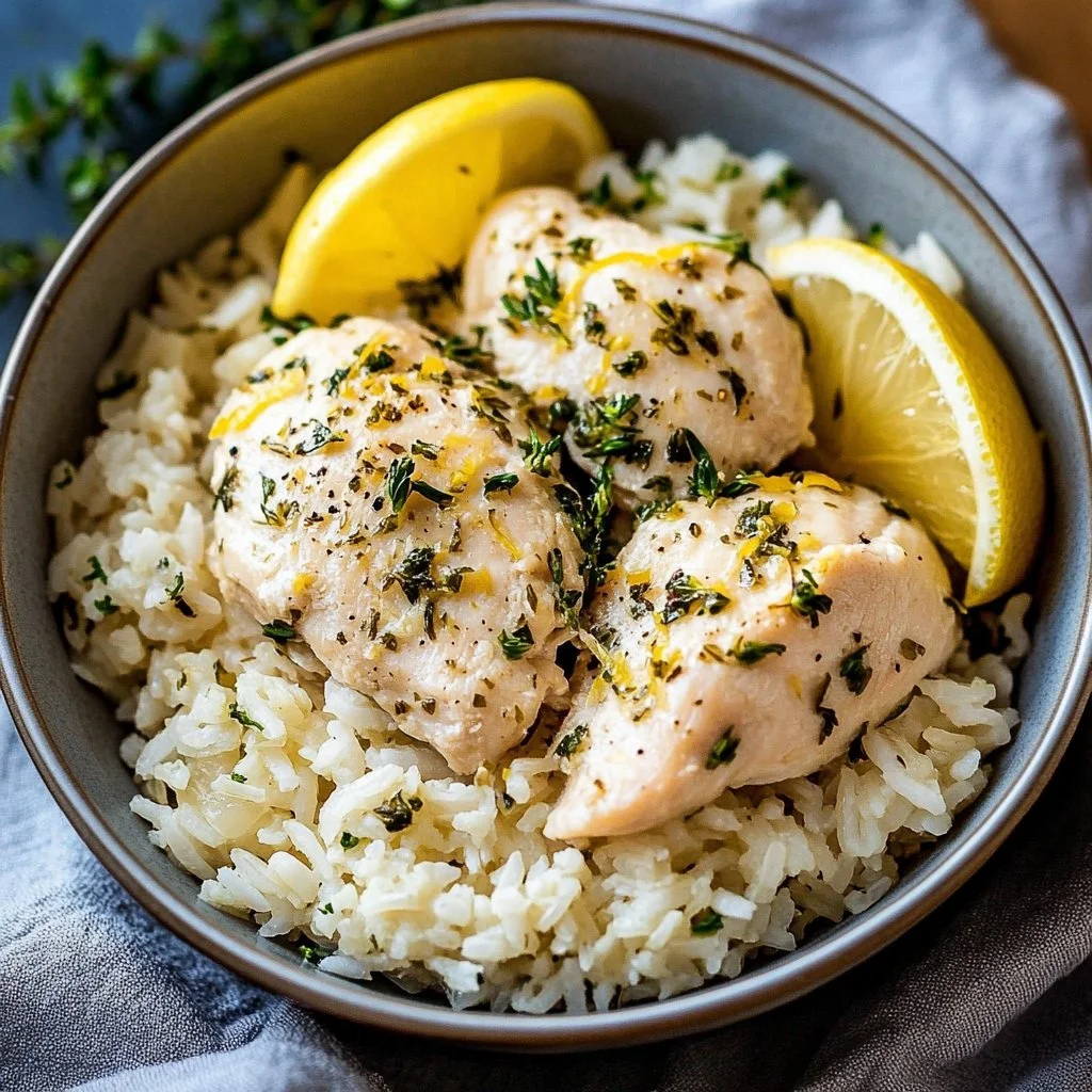 Slow Cooker Lemon Herb Chicken and Rice 1 Slow Cooker Lemon Herb Chicken and Rice