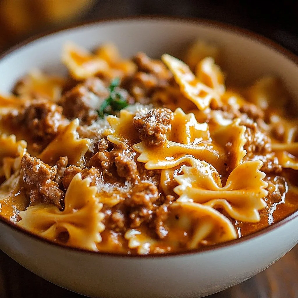 Delicious bowl of Slow Cooker Million Dollar Pasta with cheese and herbs