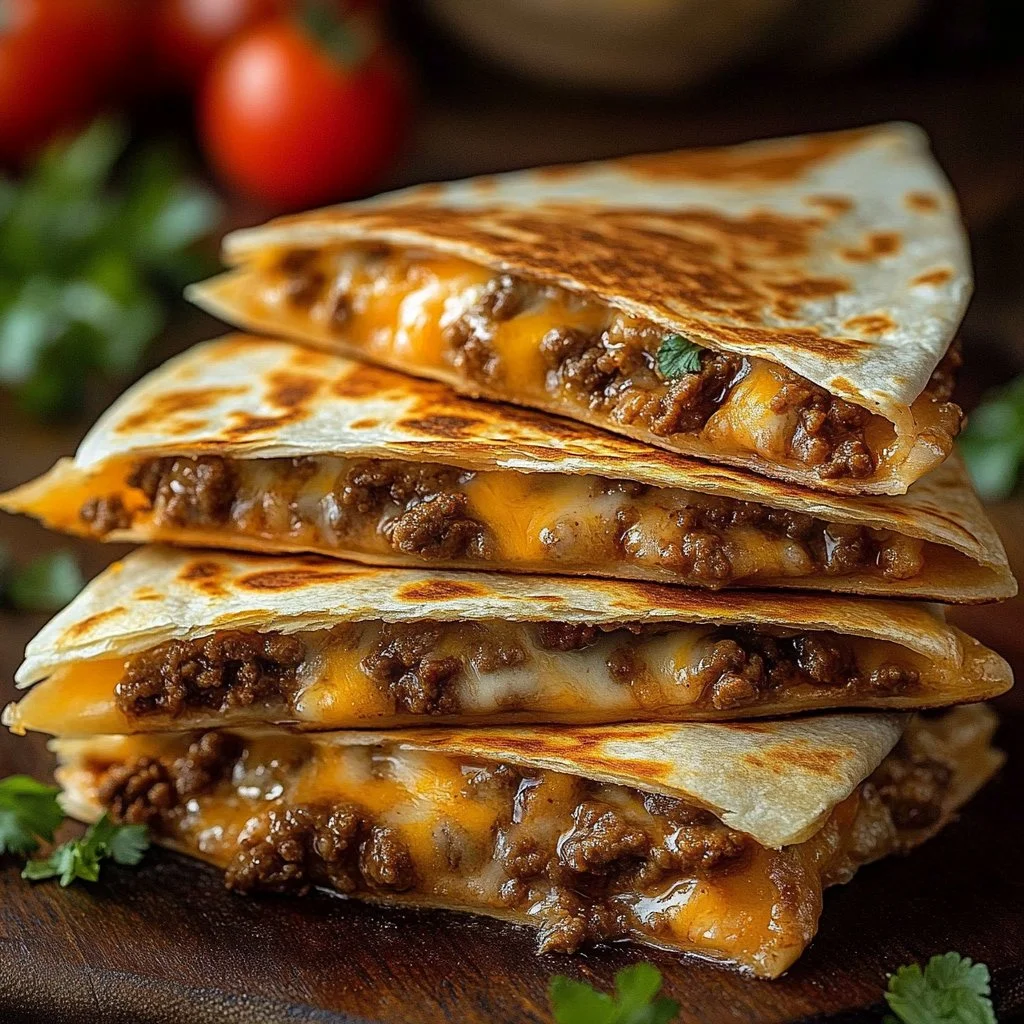 Delicious Smashburger Quesadillas served with toppings and sauces