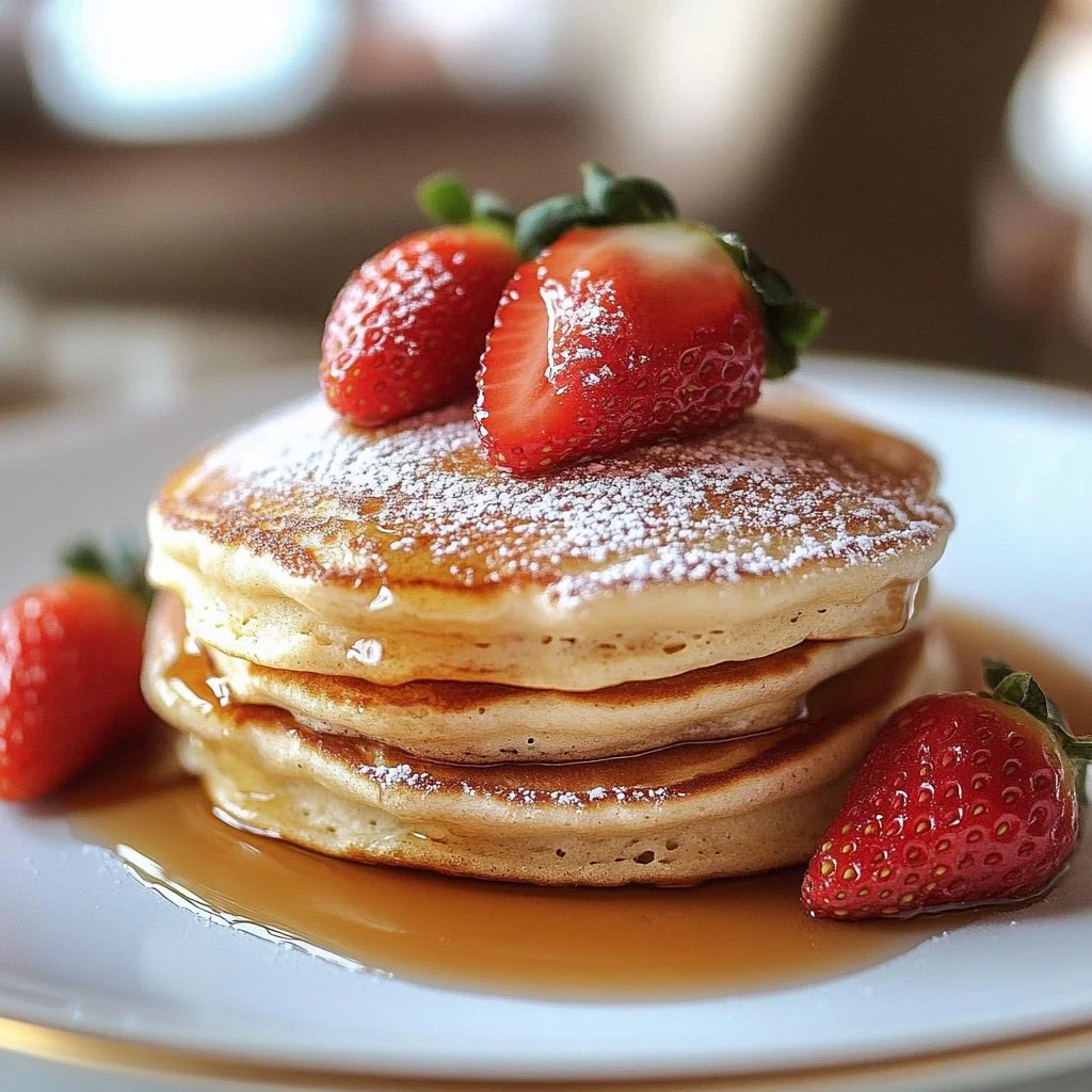 Delicious churro pancakes inspired by Spanish cuisine topped with chocolate sauce.