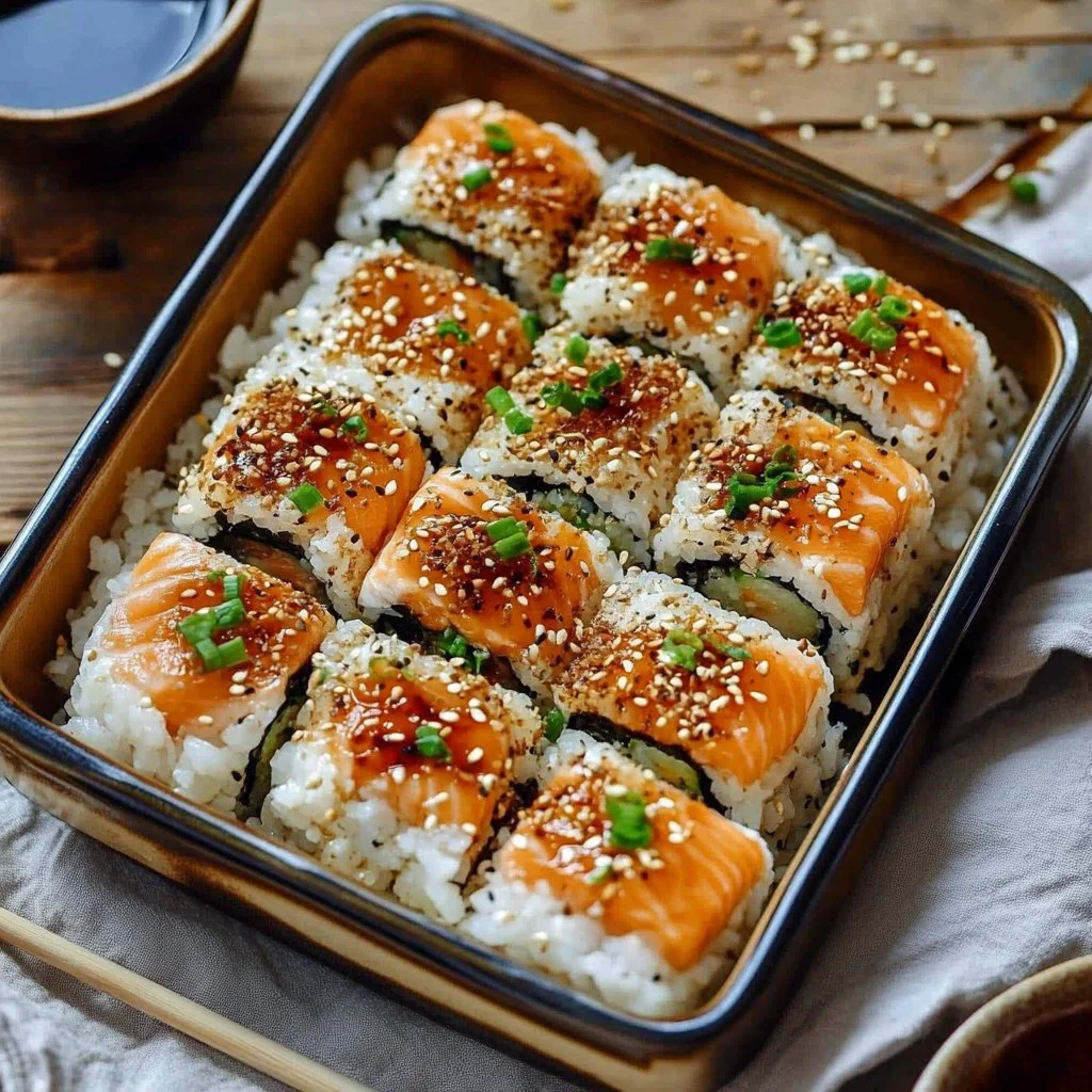 Spicy Salmon Sushi Bake 1 Spicy Salmon Sushi Bake
