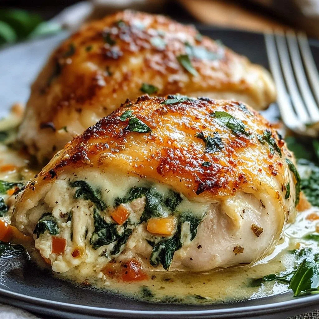 Spinach and Cheese Stuffed Chicken 1 Spinach and Cheese Stuffed Chicken