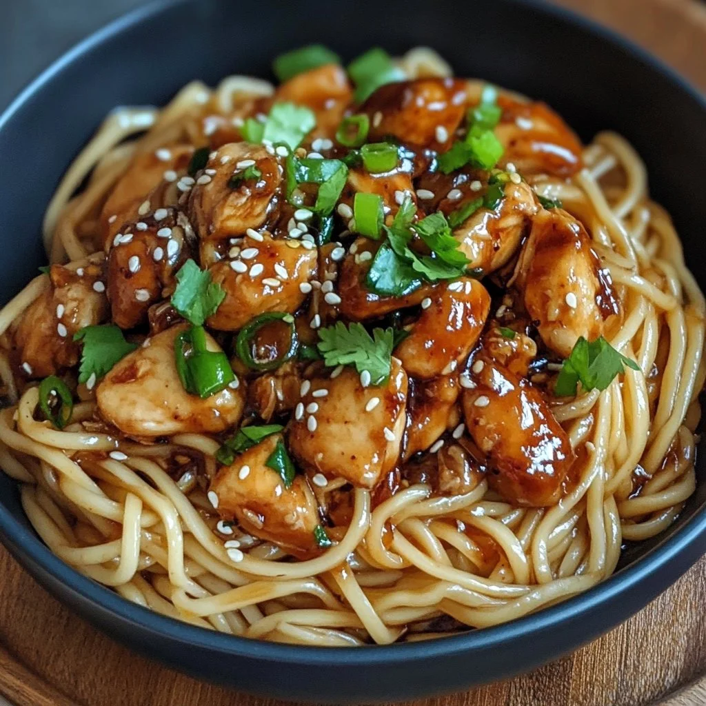 Sticky Garlic Chicken Noodles