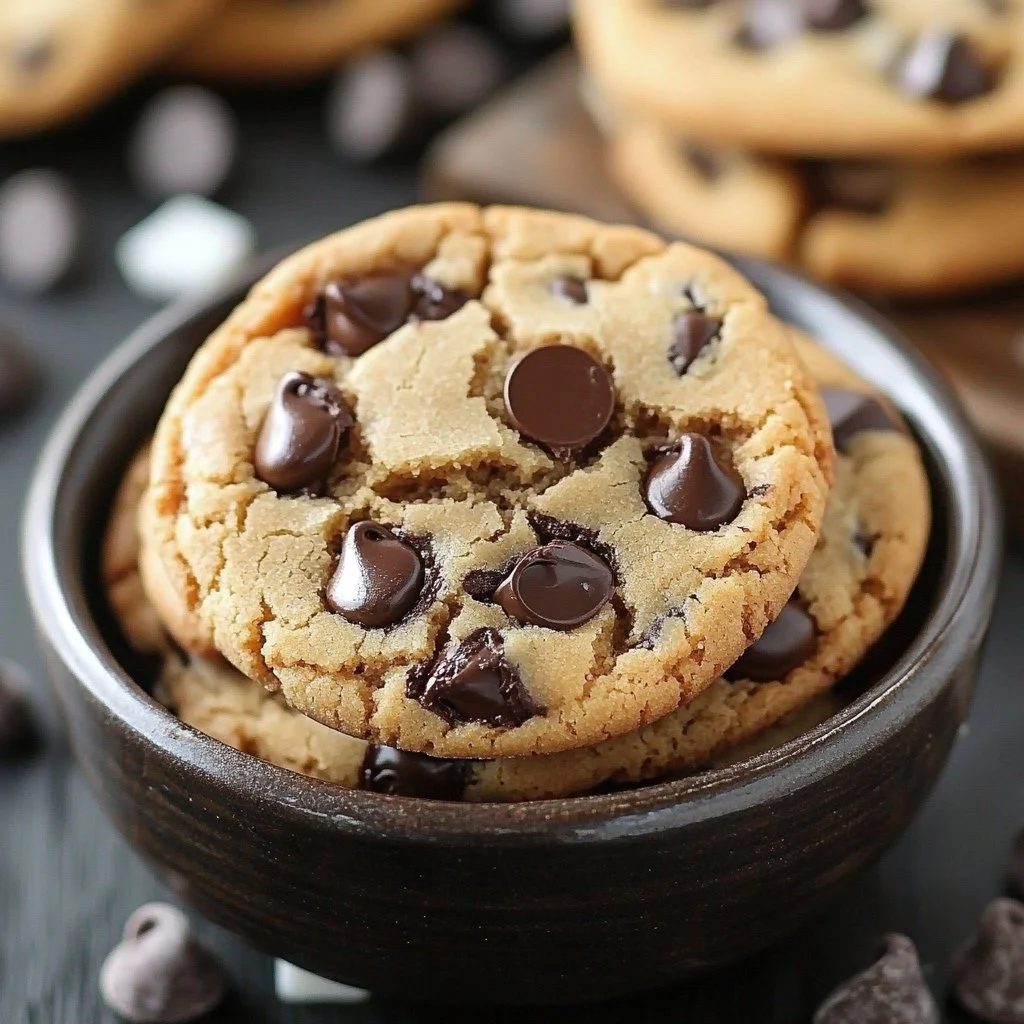 Bakery style chocolate chip cookies fresh out of the oven with melted chocolate chips.