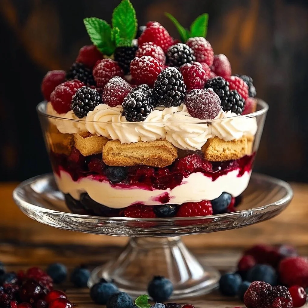 Berry Tiramisu Trifle 1 Berry Tiramisu Trifle
