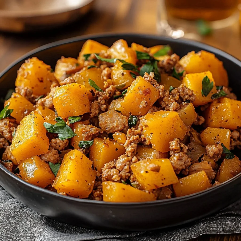 Butternut Squash and Ground Turkey 1 Roasted Butternut Squash and Ground Turkey