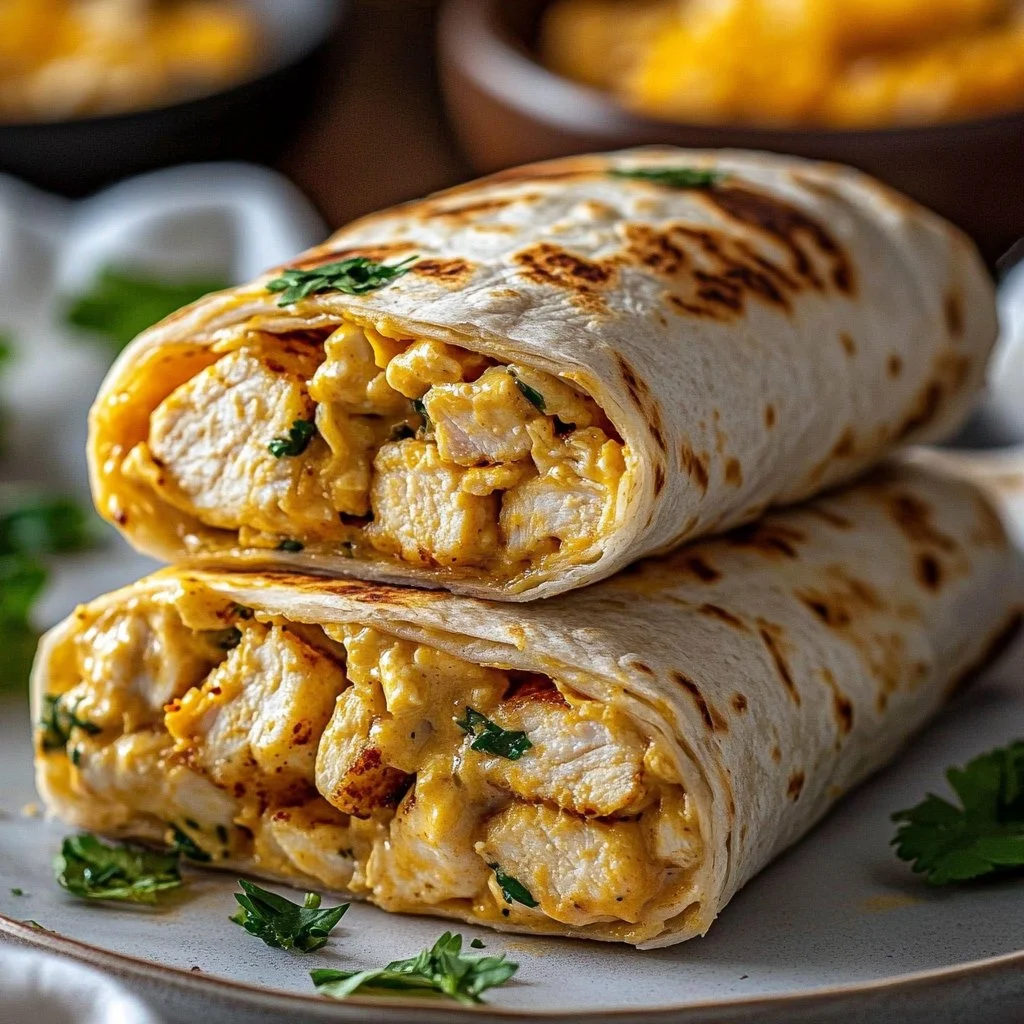 Cheesy Garlic Chicken Wraps