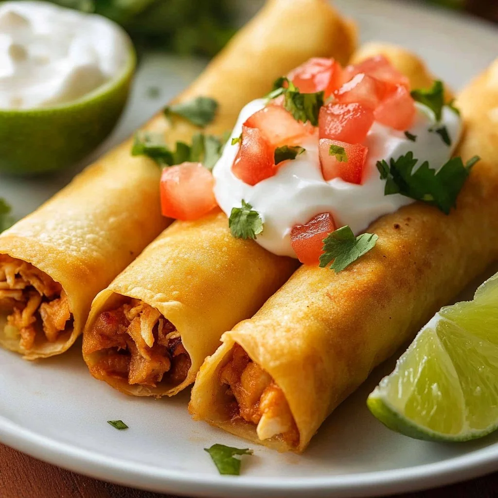 Delicious Chicken Chimichangas served with salsa and guacamole