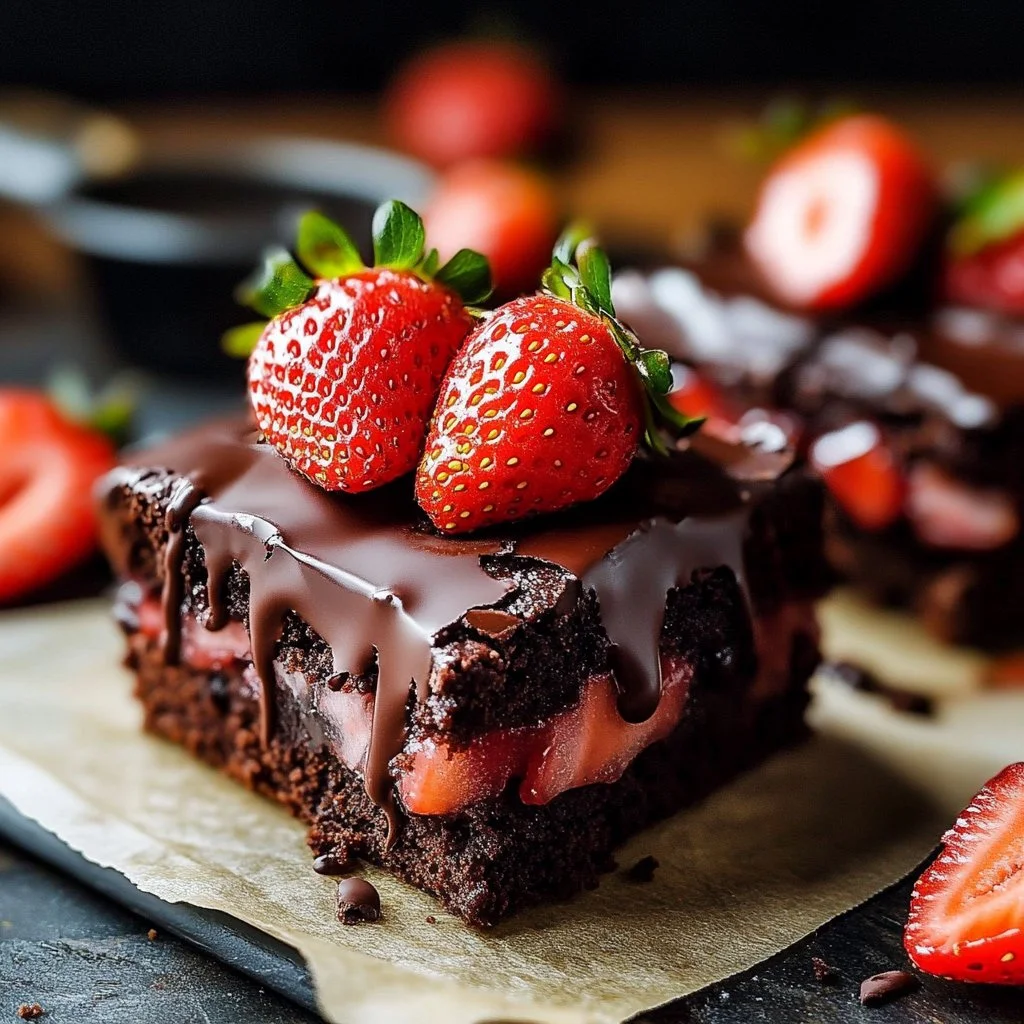 Chocolate Covered Strawberry Brownies 1 Chocolate Covered Strawberry Brownies