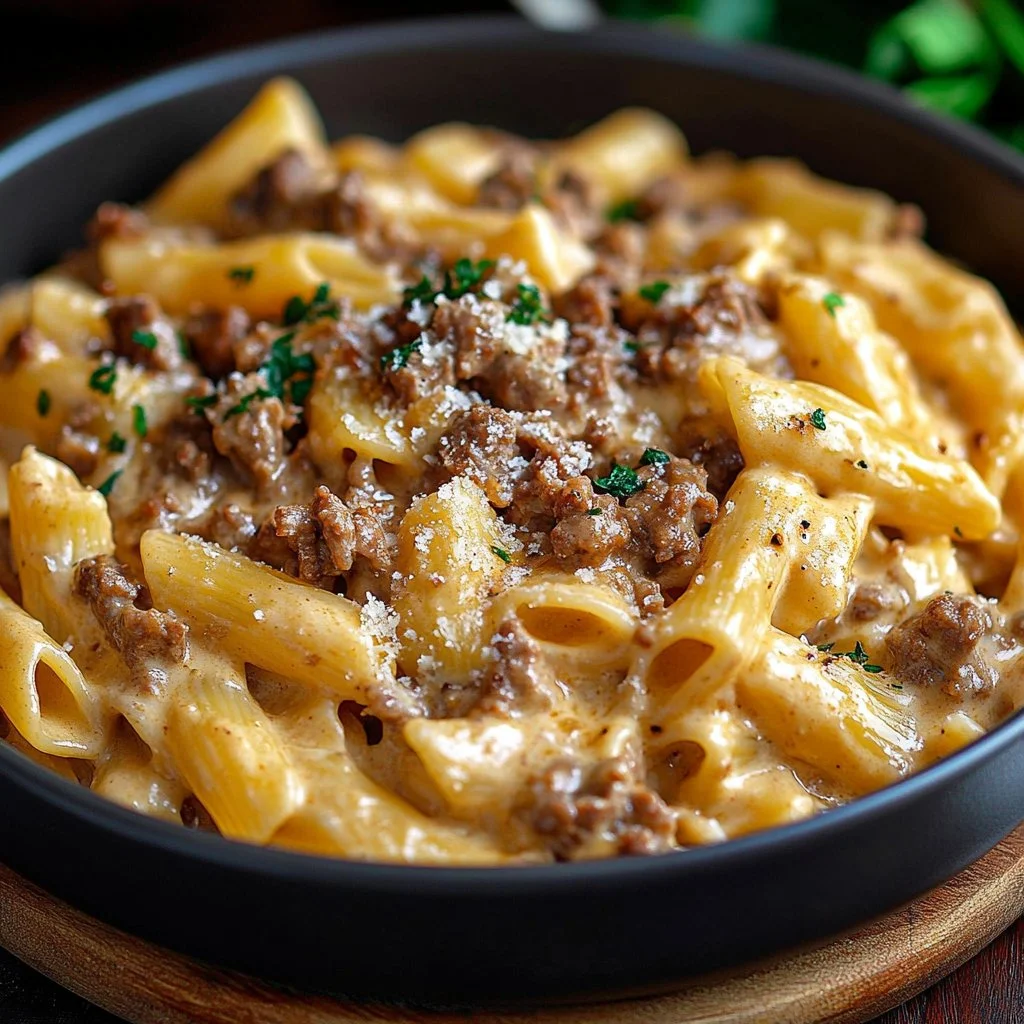 Creamy Beef Pasta 1 Creamy Beef Pasta