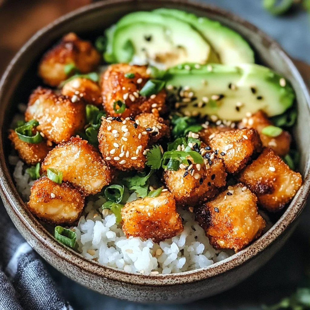 Crispy Bang Bang Salmon Bites Bowls 1 Crispy Bang Bang Salmon Bites Bowls