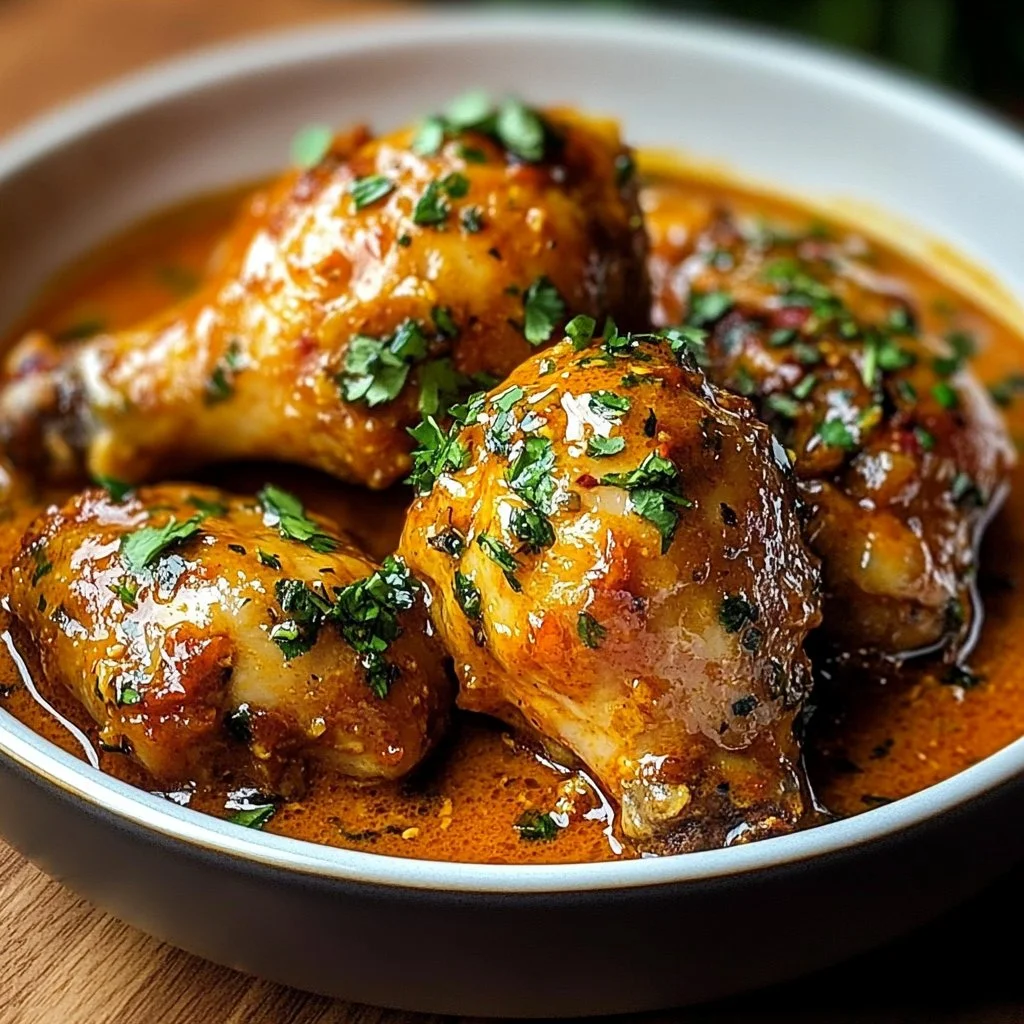 Crockpot Marry Me Chicken served on a plate with creamy sauce and herbs