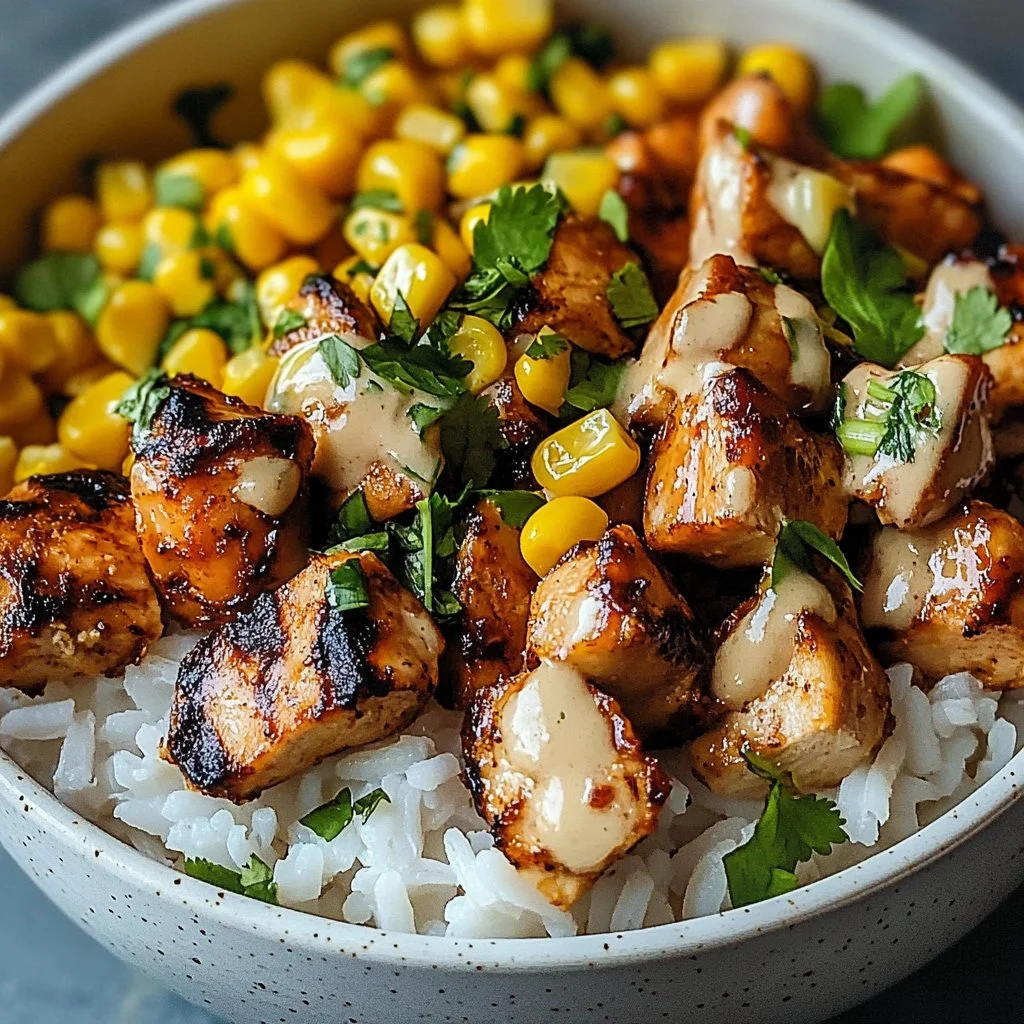 Delicious Easy Street Corn Chicken Bowl with fresh ingredients