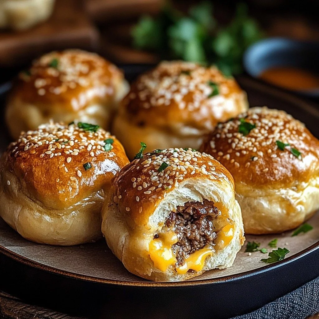 Garlic Parmesan Cheeseburger Bombs 1 Garlic Parmesan Cheeseburger Bombs