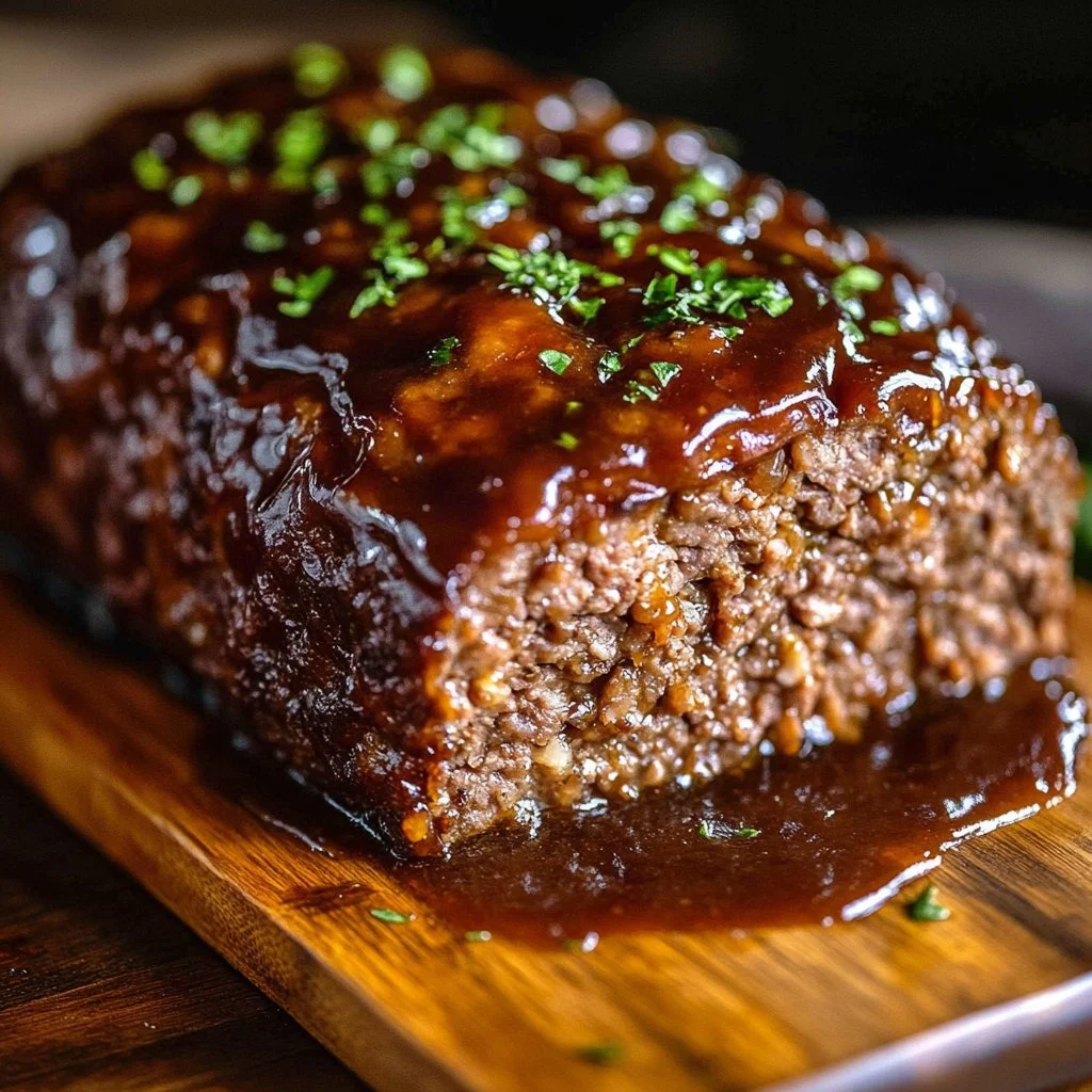Gordon Ramsay-style meatloaf served with mashed potatoes and vegetables