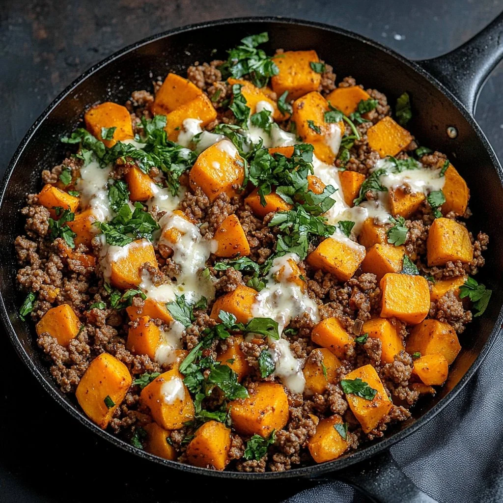 Ground Turkey and Sweet Potato Skillet