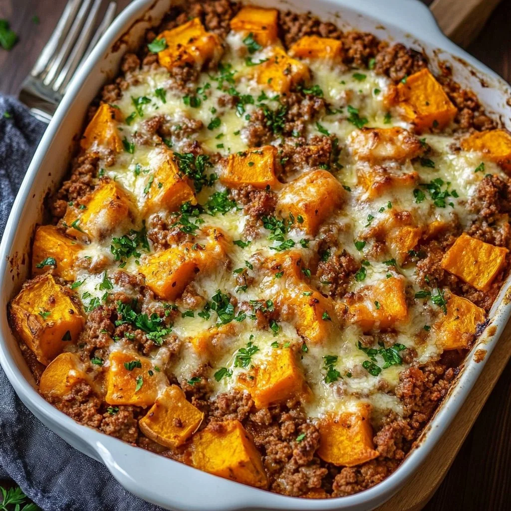 Ground Turkey Sweet Potato Bake