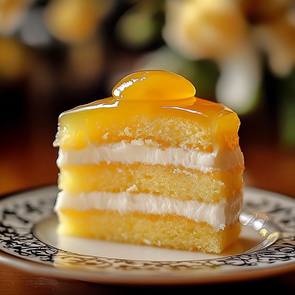 Juicy Pineapple Heaven Cake topped with fresh pineapple slices and whipped cream